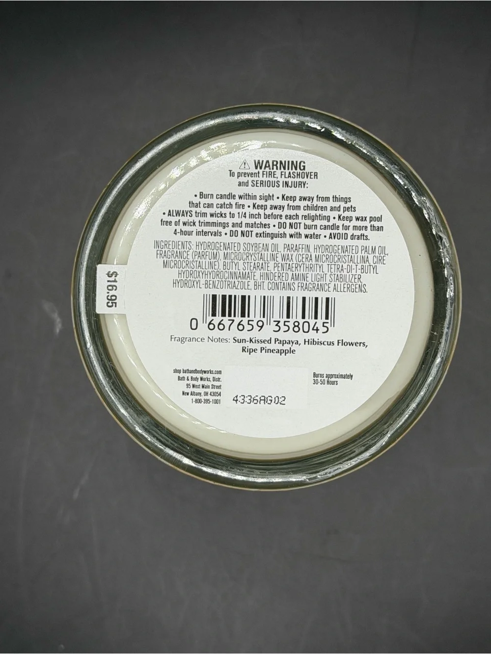 Bath & Body Works “Sunset In Maui” 8OZ Single-Wick Soy Candle w/ Palm Trees